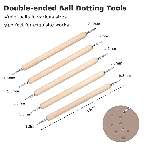 Clay Tools, Polymer Clay Tools,10PCS Clay Modelling Tools Kit, Wooden Clay Sculpting Tools, Kids Pottery Kit for Dot Lines Emboss in Clay Ceramics Paper Flower Art.