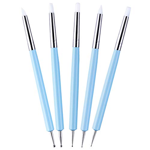 Fodlon Clay Sculpting Tool Set, Double-end Art Dotting Tool Hand Craft Accessories 9pcs Cake Decorating Tools Clay Modelling Tool Kit for Pottery Ceramic Shaping Painting Nail Beauty Art DIY