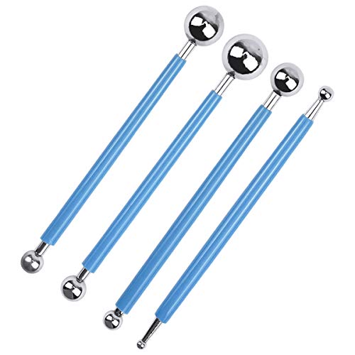 Fodlon Clay Sculpting Tool Set, Double-end Art Dotting Tool Hand Craft Accessories 9pcs Cake Decorating Tools Clay Modelling Tool Kit for Pottery Ceramic Shaping Painting Nail Beauty Art DIY