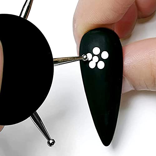 JLEivvi Nail Dotting Tool, UV Gel Painting Nail Art Circular Dotting Tool Disc Nail Tools Dot Painting Nail Polish Carving Tools Salon Decoration Manicure Tools for Embossing Pattern Clay Sculpting