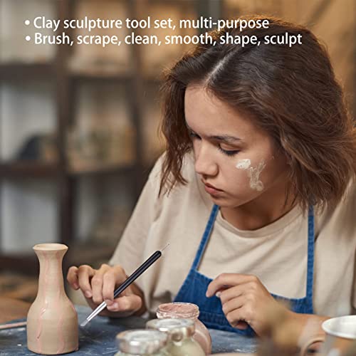 5Pcs Clay Sculpting Tools,Silicone Sculpting Tools Soft Rubber Polymer Clay Tools Silicone Paint Brush Pen Tip Carving Modelling Clay Tools Set for Pottery Sculpture Cake Fondant Decoration