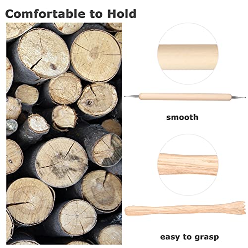 Clay Tools, Polymer Clay Tools,10PCS Clay Modelling Tools Kit, Wooden Clay Sculpting Tools, Kids Pottery Kit for Dot Lines Emboss in Clay Ceramics Paper Flower Art.
