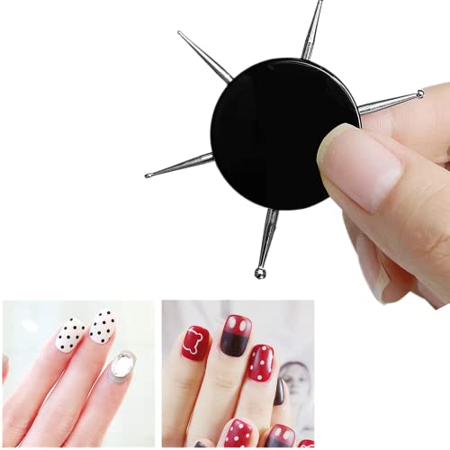 JLEivvi Nail Dotting Tool, UV Gel Painting Nail Art Circular Dotting Tool Disc Nail Tools Dot Painting Nail Polish Carving Tools Salon Decoration Manicure Tools for Embossing Pattern Clay Sculpting