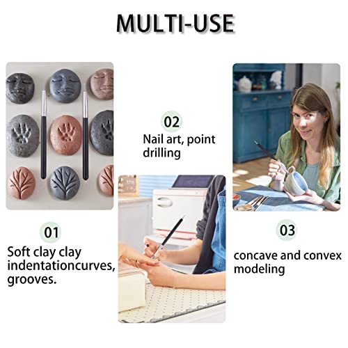 5Pcs Clay Sculpting Tools,Silicone Sculpting Tools Soft Rubber Polymer Clay Tools Silicone Paint Brush Pen Tip Carving Modelling Clay Tools Set for Pottery Sculpture Cake Fondant Decoration