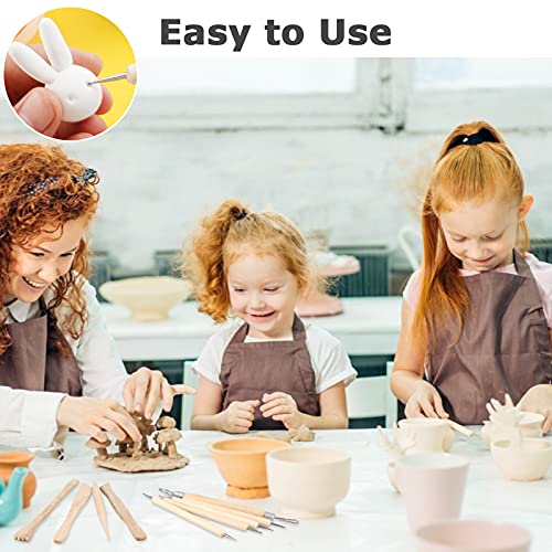 Clay Tools, Polymer Clay Tools,10PCS Clay Modelling Tools Kit, Wooden Clay Sculpting Tools, Kids Pottery Kit for Dot Lines Emboss in Clay Ceramics Paper Flower Art.