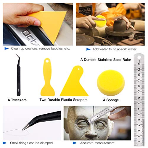 Glarks 36Pcs Carving Modeling Clay Sculpting Tools Set Including Plastic Modeling Tools, Yellow Crafts Clay Modeling Tools and Clay Sculpting Tools for Embossing Art, Coloring, Nail Art Painting