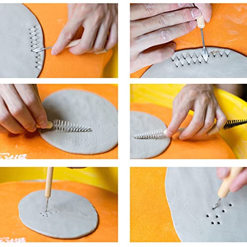 Polymer Clay Tools for Adults, 11pcs Pottery Sculpting Tools Clay Sculpting Tools Wooden Pottery Carving Tool Set Ceramic Tools for Shapers and Modeling Embossing Art DIY Pottery Tools for Adults