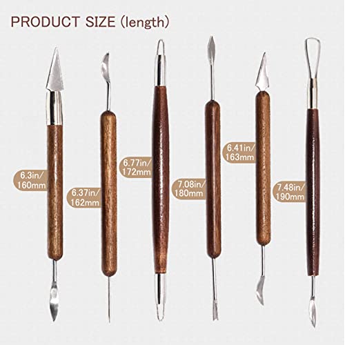 11Pcs Clay Sculpting Tools, Wax Carvers Tools, DY.2ten Double-Ended Stainless Steel Wax Clay Sculpting Carving DIY Tools, Clay Model Pottery Tools Set, Wooden Pottery Carving Tool for Art Crafts
