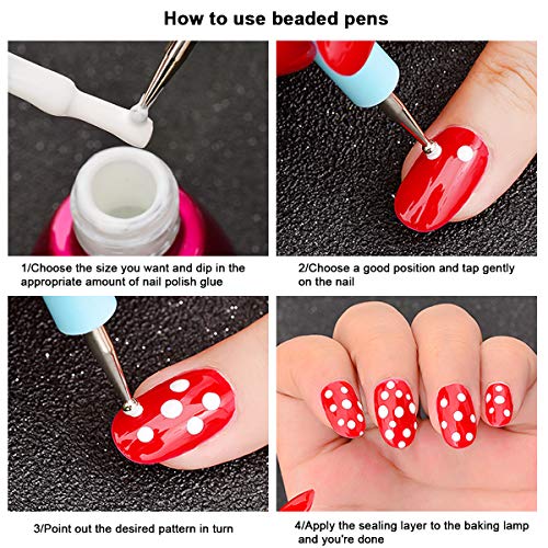 Fodlon Clay Sculpting Tool Set, Double-end Art Dotting Tool Hand Craft Accessories 9pcs Cake Decorating Tools Clay Modelling Tool Kit for Pottery Ceramic Shaping Painting Nail Beauty Art DIY