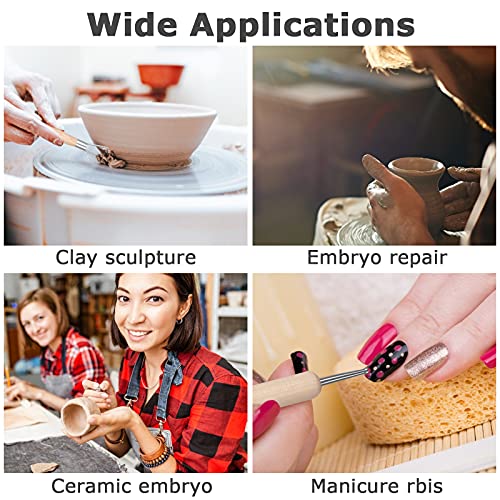 Clay Tools, Polymer Clay Tools,10PCS Clay Modelling Tools Kit, Wooden Clay Sculpting Tools, Kids Pottery Kit for Dot Lines Emboss in Clay Ceramics Paper Flower Art.