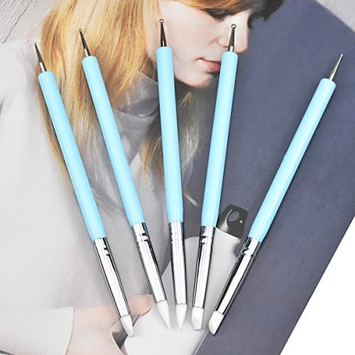 Fodlon Clay Sculpting Tool Set, Double-end Art Dotting Tool Hand Craft Accessories 9pcs Cake Decorating Tools Clay Modelling Tool Kit for Pottery Ceramic Shaping Painting Nail Beauty Art DIY