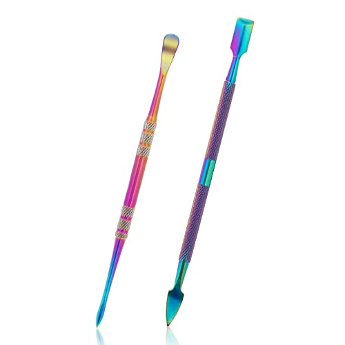 Prasacco 2 Pieces Wax Carving Tools, Stainless Steel Carving Wax Tools Rainbow Sculpting Tool Spoon Carving Tool for Wax Dabbing Tool Set Modeling Scraping Shaping (4.7inch)