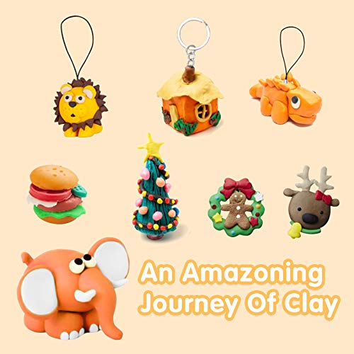 Ucradle Air Dry Clay, 24 Colours Magic Clay Modelling Clay, Ultra Light Dough With Sculpting Tools, Animal Decoration Accessories, Creative DIY Crafts For Boys Girls, Birthday Gift