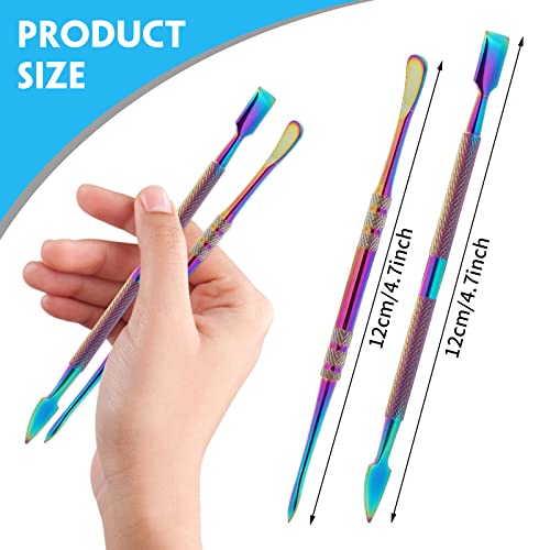 Prasacco 2 Pieces Wax Carving Tools, Stainless Steel Carving Wax Tools Rainbow Sculpting Tool Spoon Carving Tool for Wax Dabbing Tool Set Modeling Scraping Shaping (4.7inch)