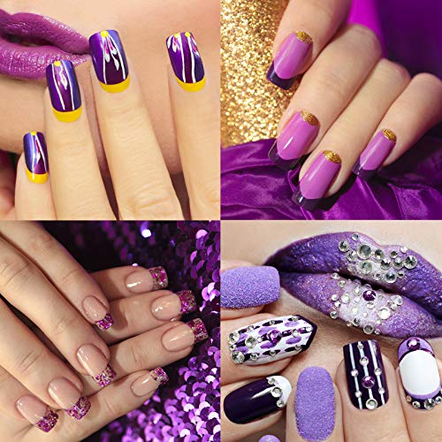 Hanyousheng 5Pcs Silicone Nail Art Sculpture Pen, Dual Tipped Silicone Rhinestone Nail Polish Carving Pen, Nail Art DIY Decoration Tool Nail Polish Brush Dotting Salon Tool Set