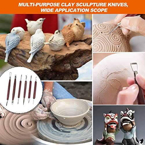 Clay Sculpting Modelling Tools, 6pcs Wax Carving Engraving Tools Pottery Air Dry Clay Tool Sculpting Set for Art Crafts DIY Pottery Sculpture