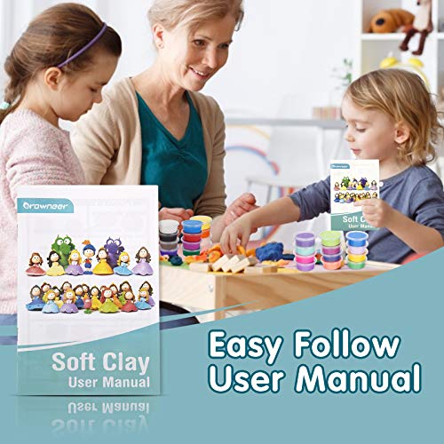 Ucradle Air Dry Clay, 24 Colours Magic Clay Modelling Clay, Ultra Light Dough With Sculpting Tools, Animal Decoration Accessories, Creative DIY Crafts For Boys Girls, Birthday Gift