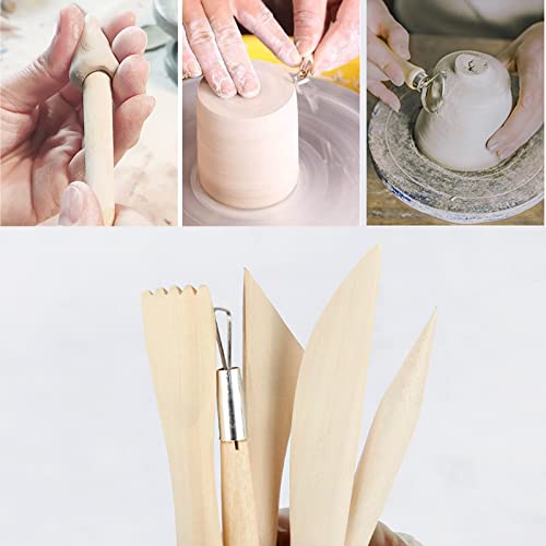 11Pcs Clay Sculpting Tools, Wax Carvers Tools, DY.2ten Double-Ended Stainless Steel Wax Clay Sculpting Carving DIY Tools, Clay Model Pottery Tools Set, Wooden Pottery Carving Tool for Art Crafts