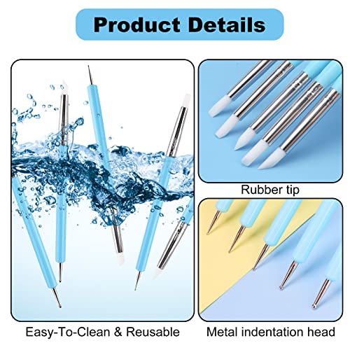 Clay Sculpting Tools Silicone Carving Set, 5pcs Soft Rubber Tip Modelling Pens, Paint Brushes for Pottery Sculpture Cake Fondant Decoration Nail Art Craft Carving Watercolour Painting, Fine Detailing