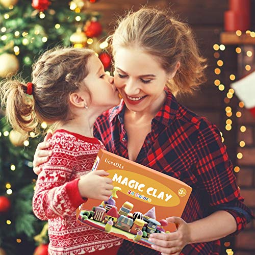 Ucradle Air Dry Clay, 24 Colours Magic Clay Modelling Clay, Ultra Light Dough With Sculpting Tools, Animal Decoration Accessories, Creative DIY Crafts For Boys Girls, Birthday Gift