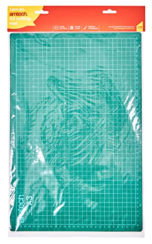 Amtech S0530 A3 Cutting Mat, Craft Cutting Board Non-Slip Surface For Fabric, Craft, Paper ,Green, A3 - 300MM X 450MM