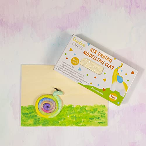 Creative Deco Air Dry Clay | 500g White Clay | Air Drying Clay Perfect Modelling Clay for Kids, Adult, Teenagers and Artist in Craft & DIY Projects | Self-Hardening & Non-Sticking Polymer Clay