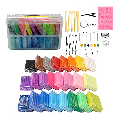 Softifund Polymer Clay Set, 24 Colors of Baked Clay, Soft Modeling Clay Kit DIY with Sculpting Tools, Art Crafts Best Gift for Boys and Girls