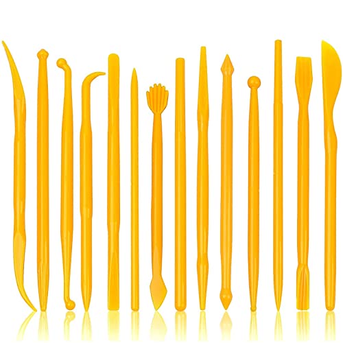 14Pcs Polymer Clay Tools, Plastic Clay Tools, Clay Modelling Tools, Sculpting Tools, Pottery Tools, Clay Tools Sculpting, Air Dry Clay Tools, Modelling Tools for Art Carving, Embossing, Shaping