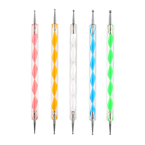 QWORK® Nail Dotting Pen, Dotting Painting Pen, Polish Carving Tool, Dotting Tools Set for Nail Art, Embossing Pattern, Clay Sculpting,10PCS