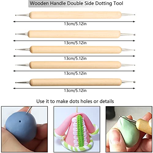 ZOLISCHE Polymer Clay Tools 25 PCS Clay Sculpting Tools Set Clay Modeling Tools Pottery Carving Tool with a Storage Bag Ceramic Tools Wooden Nail Brush DIY Embossing Tool