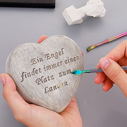 Prasacco 2 Pieces Wax Carving Tools, Stainless Steel Carving Wax Tools Rainbow Sculpting Tool Spoon Carving Tool for Wax Dabbing Tool Set Modeling Scraping Shaping (4.7inch)