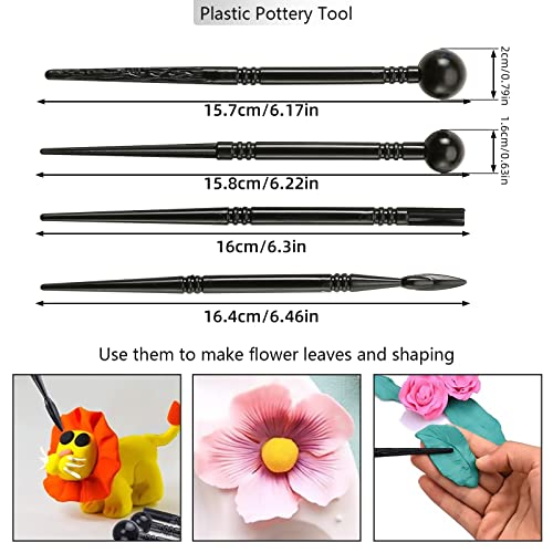 ZOLISCHE Polymer Clay Tools 25 PCS Clay Sculpting Tools Set Clay Modeling Tools Pottery Carving Tool with a Storage Bag Ceramic Tools Wooden Nail Brush DIY Embossing Tool