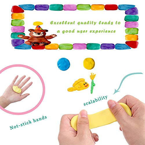 Softifund Polymer Clay Set, 24 Colors of Baked Clay, Soft Modeling Clay Kit DIY with Sculpting Tools, Art Crafts Best Gift for Boys and Girls