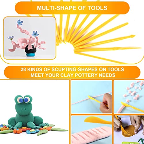 14Pcs Polymer Clay Tools, Plastic Clay Tools, Clay Modelling Tools, Sculpting Tools, Pottery Tools, Clay Tools Sculpting, Air Dry Clay Tools, Modelling Tools for Art Carving, Embossing, Shaping
