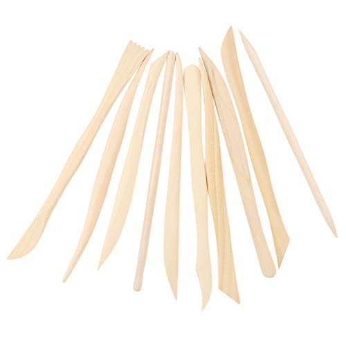 ULTECHNOVO Pottery Clay Tools Professional Mud Carving Tools Fine Wood Knife Ceramic Art Supplies Clay Sculpting Tools Set for Crafts DIY Ceramic Art 10PCS