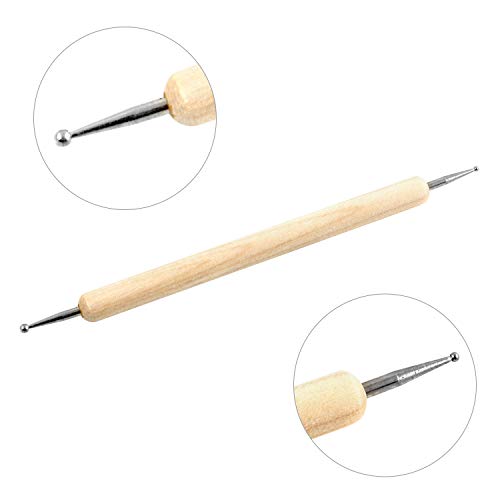 QWORK® Nail Dotting Pen, Dotting Painting Pen, Polish Carving Tool, Dotting Tools Set for Nail Art, Embossing Pattern, Clay Sculpting,10PCS