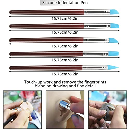 ZOLISCHE Polymer Clay Tools 25 PCS Clay Sculpting Tools Set Clay Modeling Tools Pottery Carving Tool with a Storage Bag Ceramic Tools Wooden Nail Brush DIY Embossing Tool