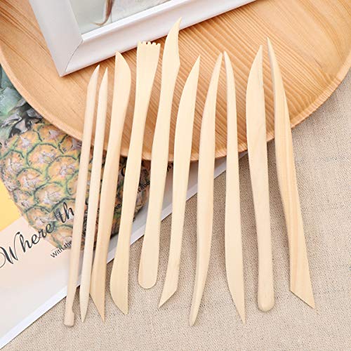 ULTECHNOVO Pottery Clay Tools Professional Mud Carving Tools Fine Wood Knife Ceramic Art Supplies Clay Sculpting Tools Set for Crafts DIY Ceramic Art 10PCS