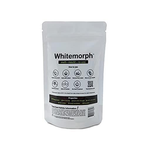 Thermoworx Whitemorph 100g. Hand mouldable bioplastic. Melt, Mould and Reuse.