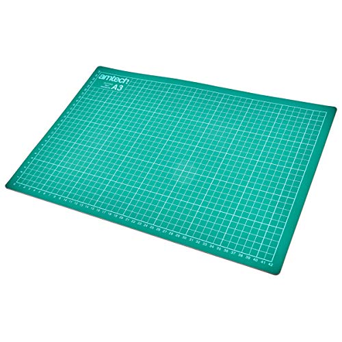Amtech S0530 A3 Cutting Mat, Craft Cutting Board Non-Slip Surface For Fabric, Craft, Paper ,Green, A3 - 300MM X 450MM