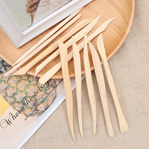 ULTECHNOVO Pottery Clay Tools Professional Mud Carving Tools Fine Wood Knife Ceramic Art Supplies Clay Sculpting Tools Set for Crafts DIY Ceramic Art 10PCS