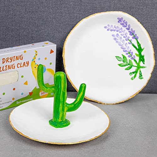 Creative Deco Air Dry Clay | 500g White Clay | Air Drying Clay Perfect Modelling Clay for Kids, Adult, Teenagers and Artist in Craft & DIY Projects | Self-Hardening & Non-Sticking Polymer Clay