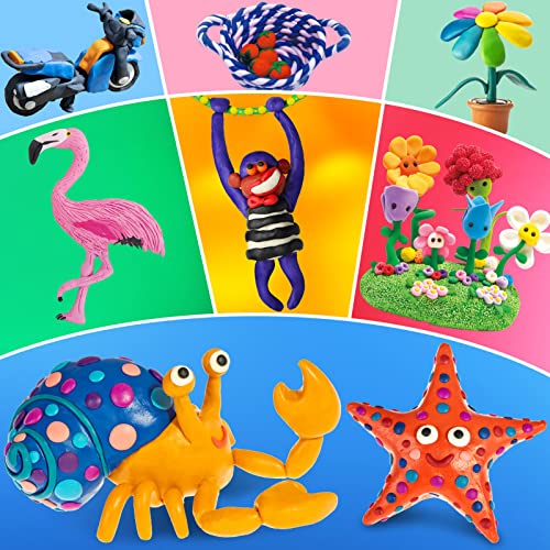 Polymer Clay, 12 Colors Modeling Clay, DIY Oven Bake Molding Clay for Kids with Sculpting Clay Tools, Art Craft Gift for Kids