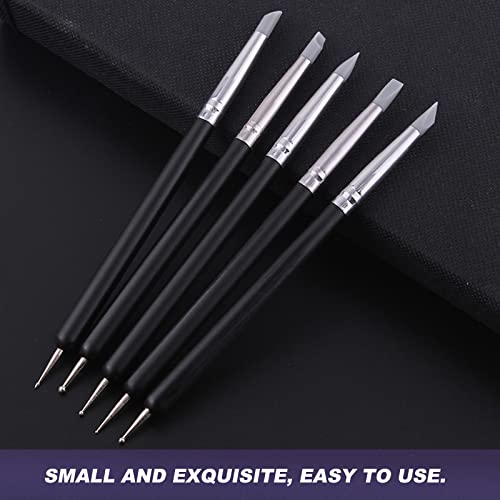 Clay Sculpting Tools Silicone Clay Carving Tool Set, 5pcs Soft Rubber Tip Modelling Pen Paint Brush for Pottery Sculpture Cake Fondant Decoration