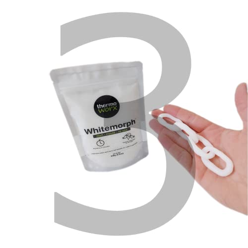 Thermoworx Whitemorph 100g. Hand mouldable bioplastic. Melt, Mould and Reuse.