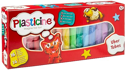 Plasticine Uber Tubes Modeling Clay - 16 included, never dries out
