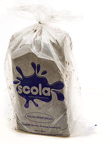Scola Reinforced Air Drying Modelling Clay (STONE), 12.5Kg