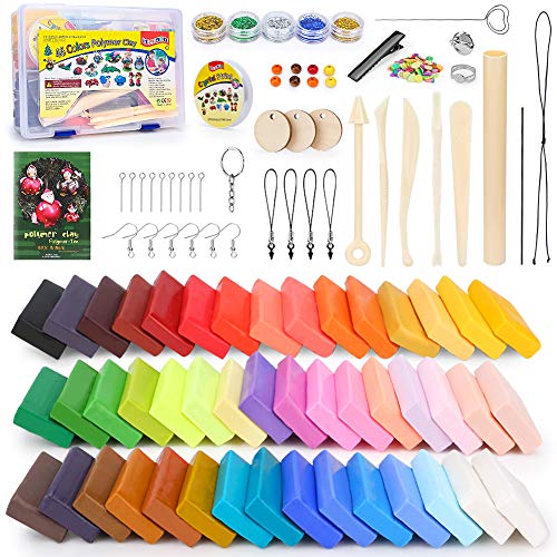 iFergoo Polymer Clay Set- 46 Colors Oven Bake Clay, 46 blocks Modeling Clay with Scuplting Tools and double layer storage box, Colorful Clay kit, Best gift for kids (Total 3.3 lb/1.5kg)…