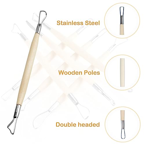12Pcs Sculpting Tools, Clay Sculpting Modelling Tools Clay Air Drying Tools for Carving Art Crafts, Air Dry Clay Tool Set for Adults Kids Pottery Craft Baking, DIY Clay Carving Set