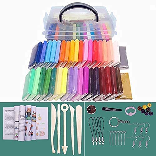 Queta Polymer Clay Set 32 Colors Modeling Clay Oven Bake or Air-Dry Polymer DIY Clay Kit with Modeling Tools Arts and Crafts for Boys Girls Kids, Gifts